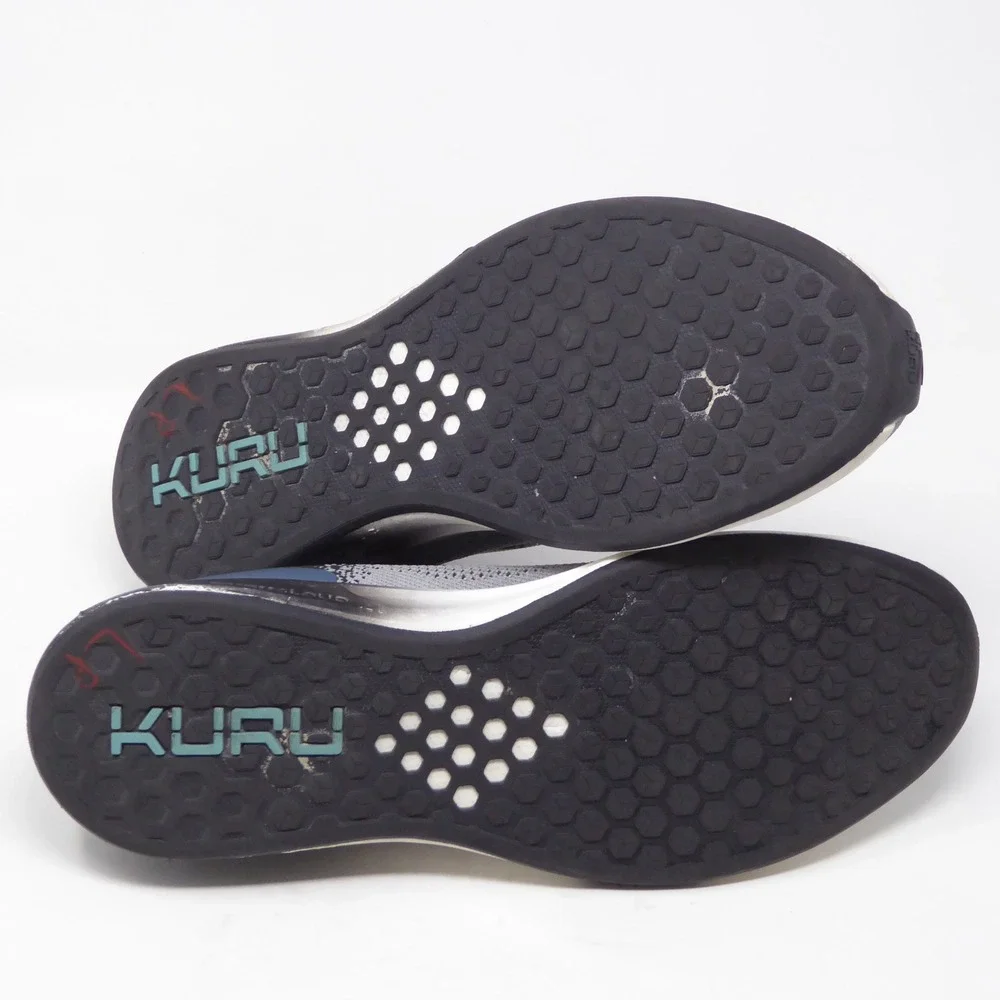 Kuru Mens Flux Running Shoes Grey Black Blue Knit Sneakers 11